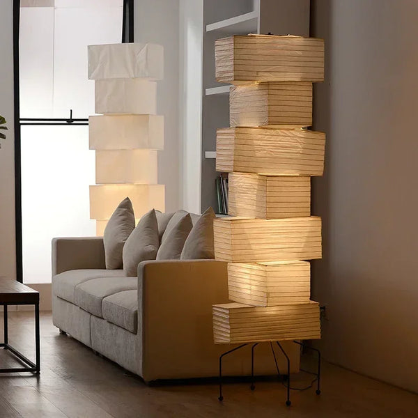 Lampe sur pied japonaise en papier de riz – Zenshiro