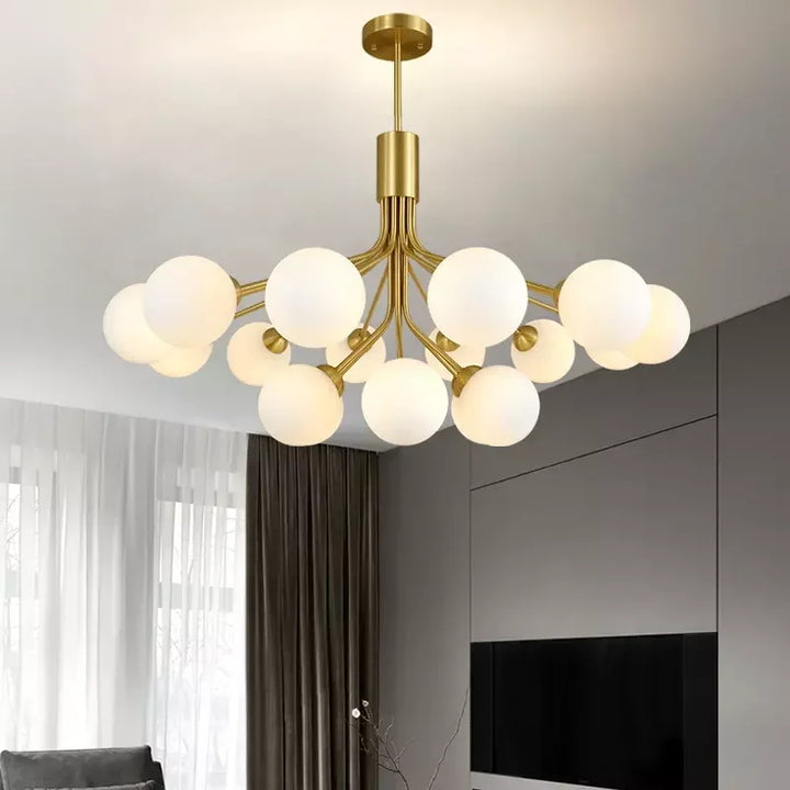 Lustre Moderne en Fer avec Verre Givré pour Salon – Orielis