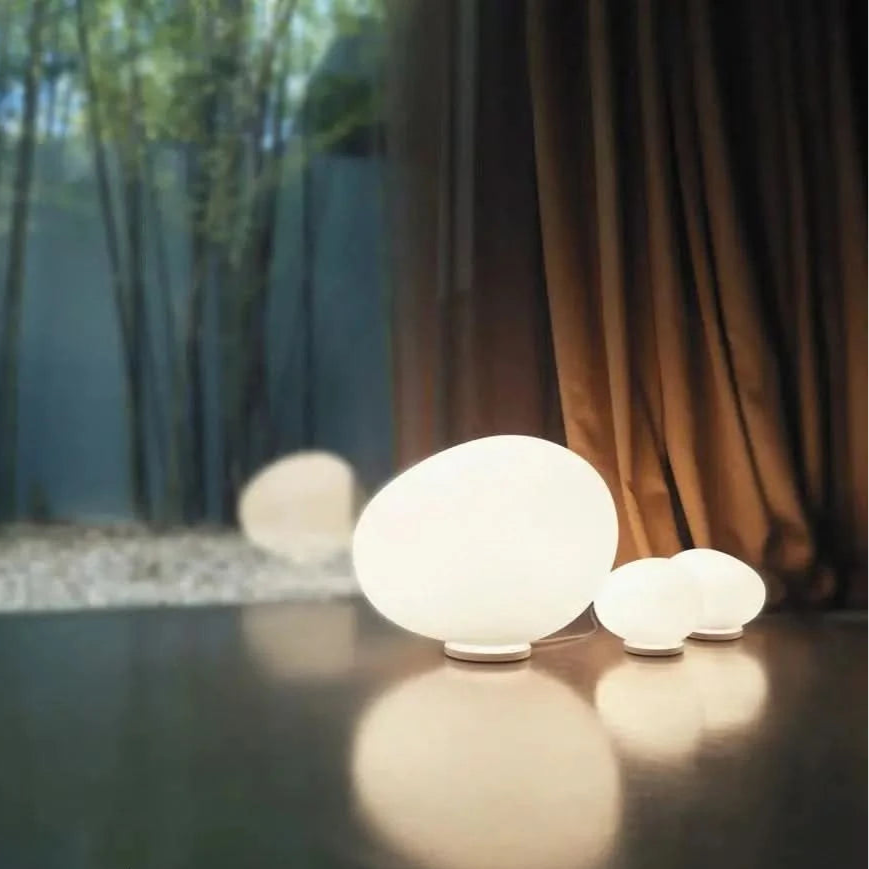 Zachte Lamp Keramische Voet Opale Glas Elegante Veelzijdigheid – Pietra