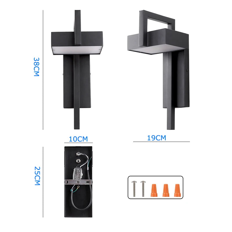 LED-wandlamp in zwart staal voor buiten – Armonéa