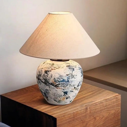 Keramieke tafellamp in Japanse stijl voor woonkamer – Zenara