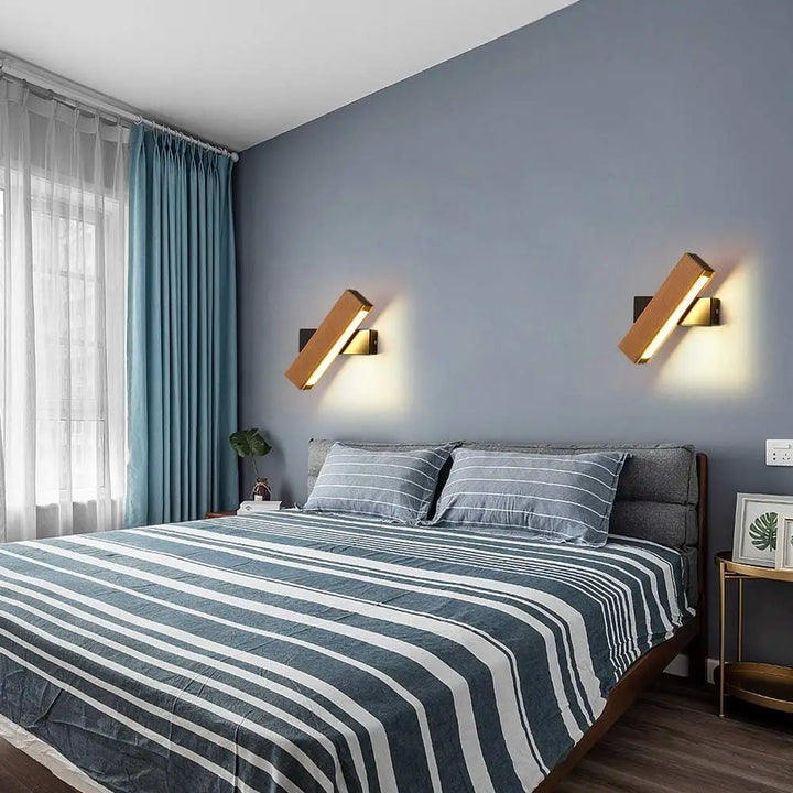 Applique murale en bois rotative 360° pour chambre – Serenalo