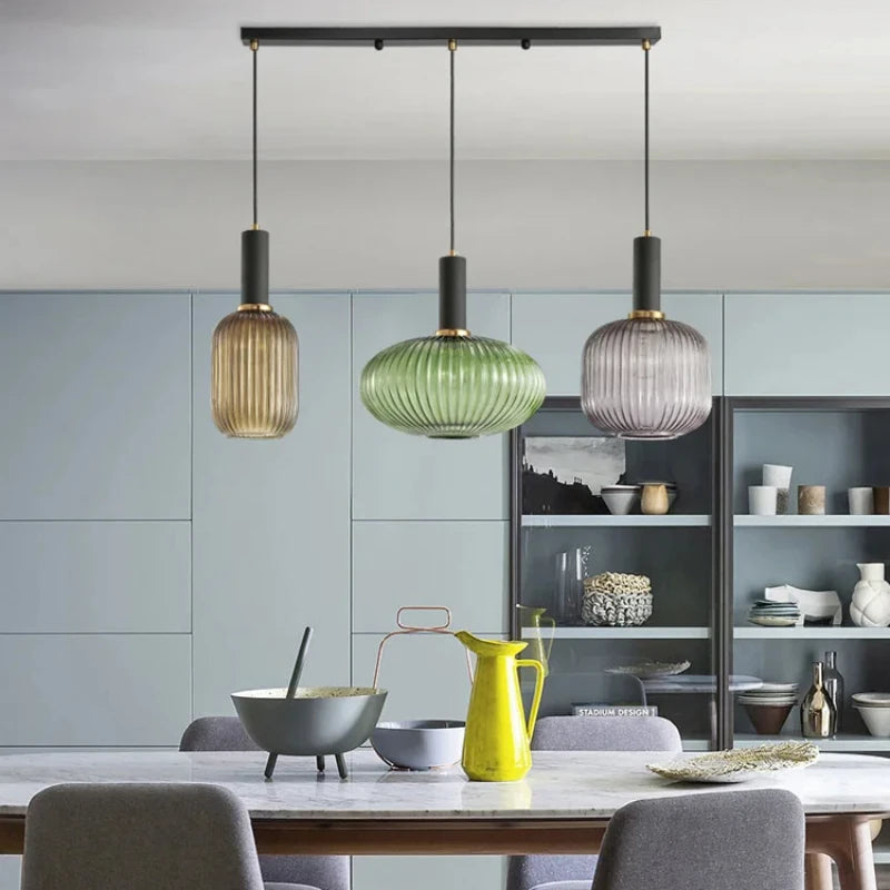Noordse gerookt glazen hanglamp voor eetkamer – Veranys