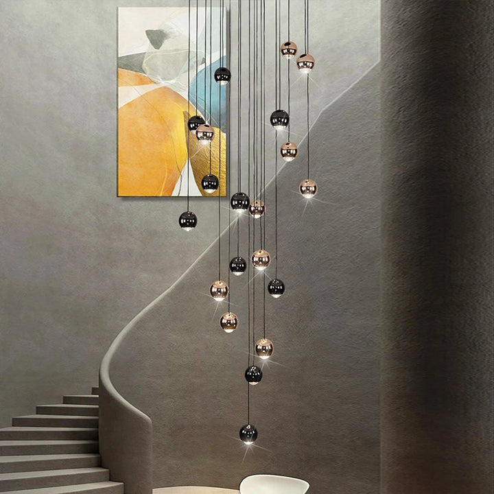Suspension moderne en acier brossé pour salon – Célestaire