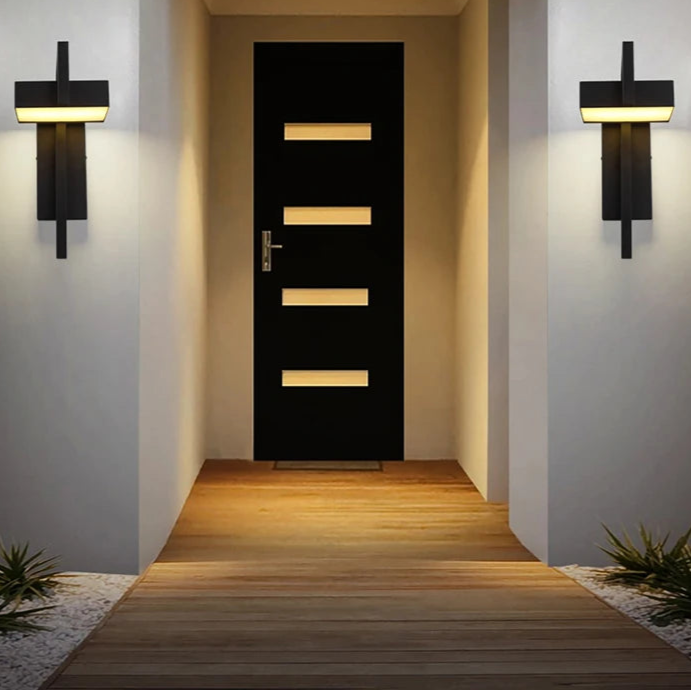 LED-wandlamp in zwart staal voor buiten – Armonéa