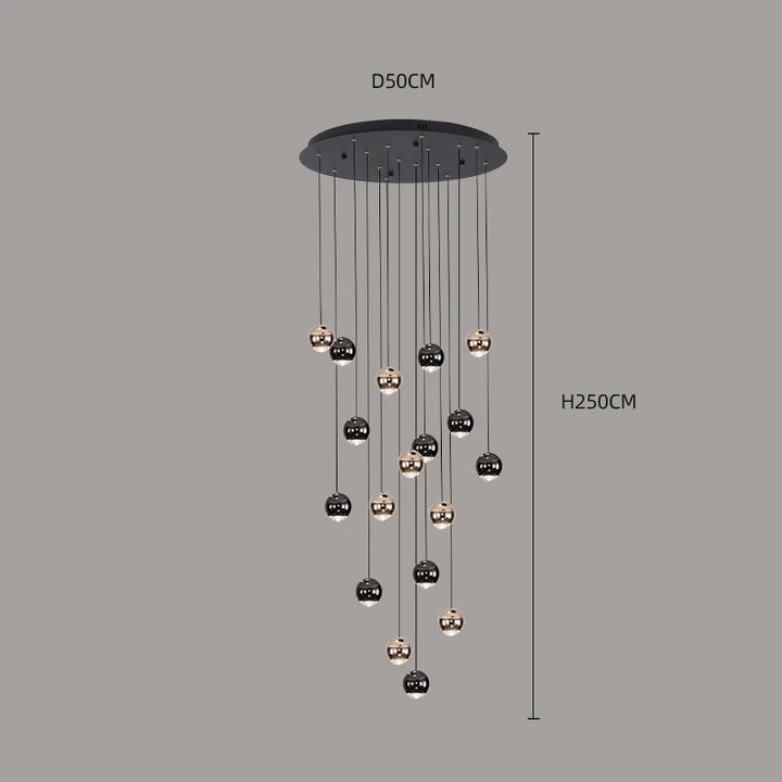 Suspension moderne en acier brossé pour salon – Célestaire