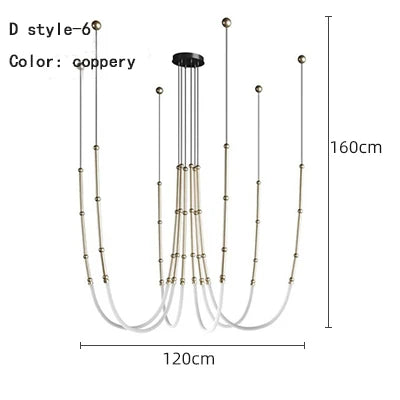 Lustre en métal noir pour salon – Curvella