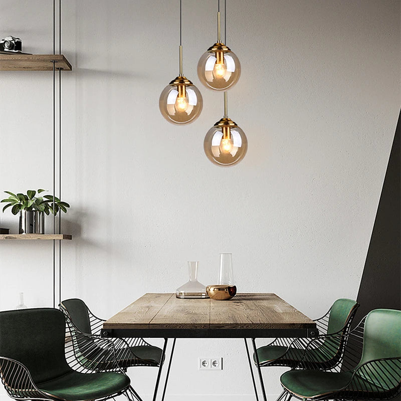 LED-hanglamp in gepolijst glas voor woonkamer – Crealuxa