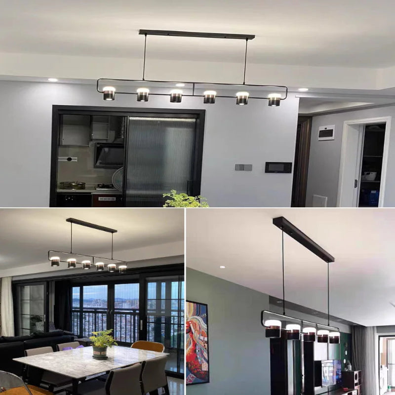 Suspension Métal Noir LED Design Moderne – Juriane