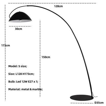 Moderne zwarte metalen staande lamp voor woonkamer – Obsidial