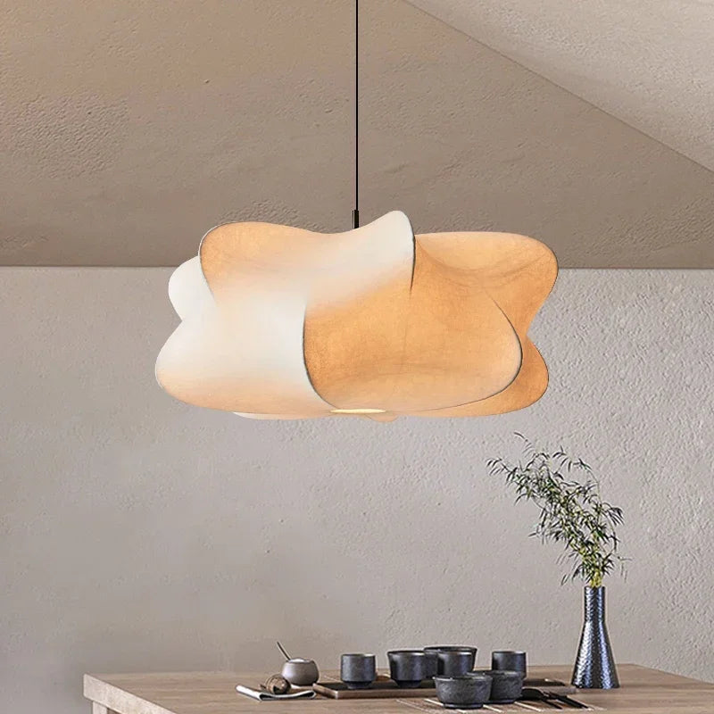 Zijden hanglamp in Japanse stijl voor woonkamer – Zénithra