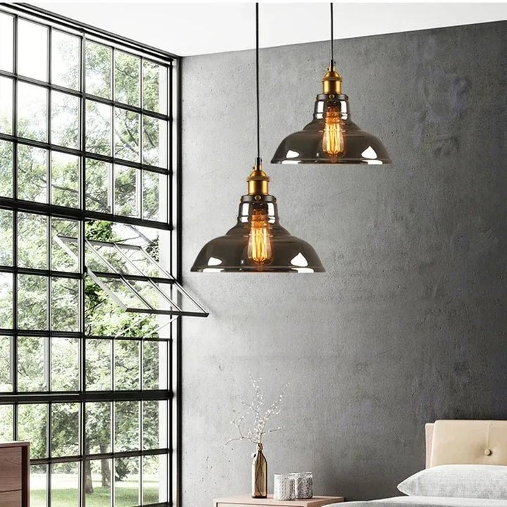 Suspension en verre fumé pour salons et chambres – Ornelica