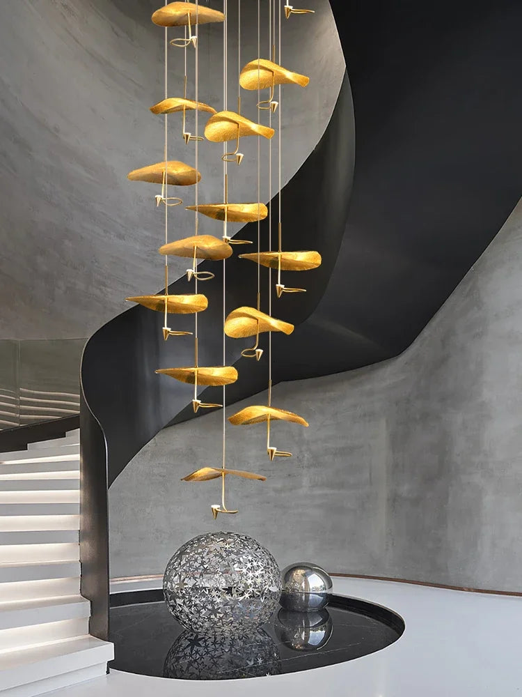Moderne Koperen Hanglamp voor Duplex – Céloria