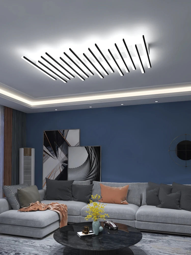 Lustre Fer LED Semi-Flush Design Moderne – Equinox