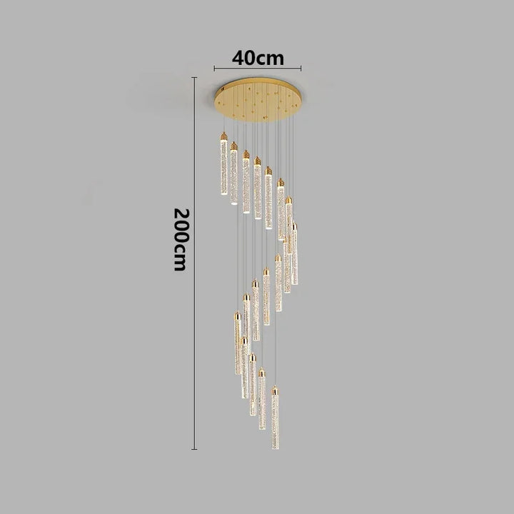 Lustre Rotatif en Cristal Doré pour Grand Espace – Célestarion