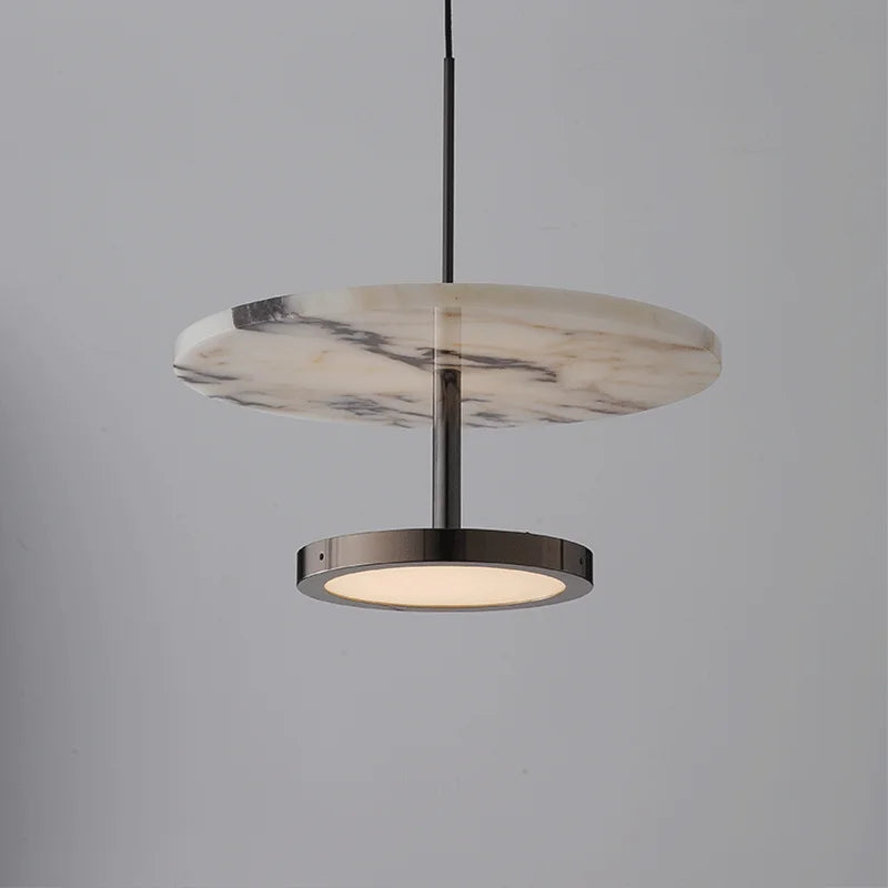 Hanglamp van natuurlijk zwart steen voor slaapkamer – Noctura