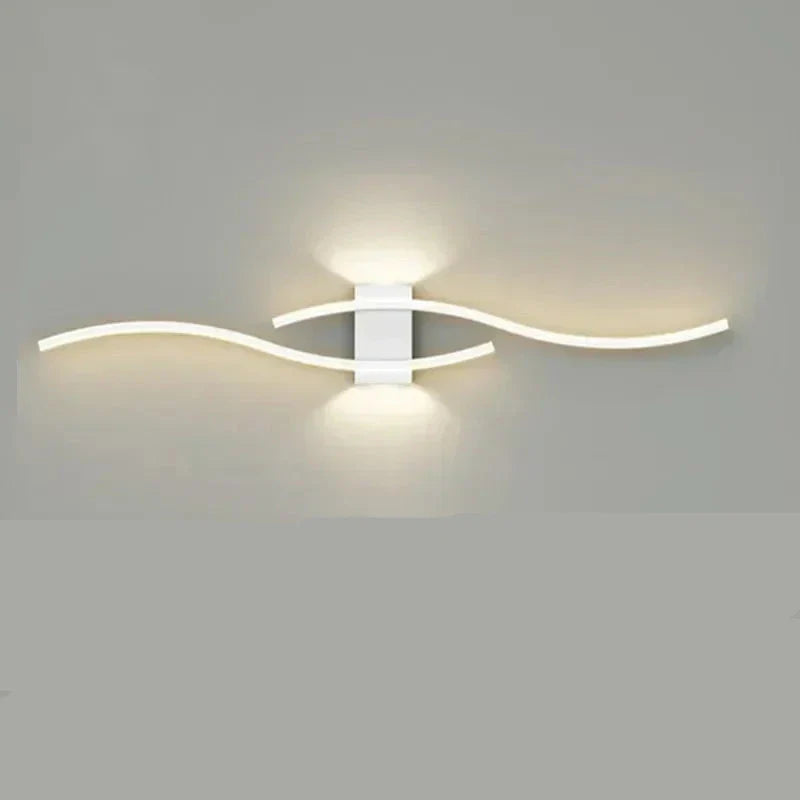 Applique murale Wave design ondulé avec diffuseur acrylique blanc et structure fer laqué - vue 10