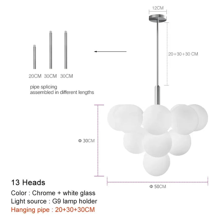 Lustre en Verre Nordique pour Salon – Silvoria