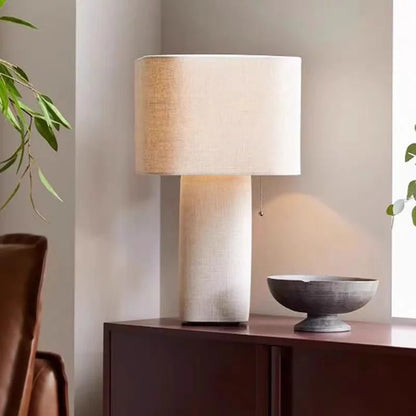 Fabric & Metal Floor Lamp Wabi Sabi Slender Style – Hensley
