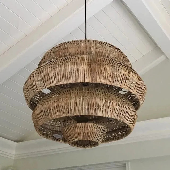 Suspension en rotin tressé style Wabi-Sabi pour salle à manger – Naiadis