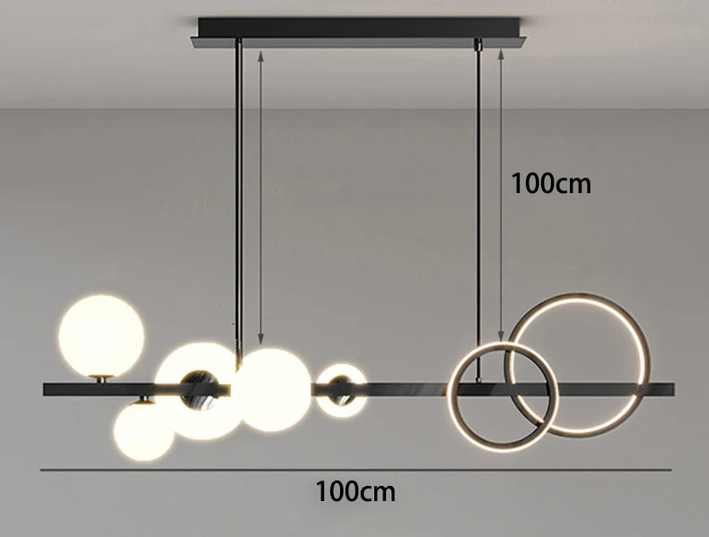 Suspension contemporaine en alliage pour salon – Halura