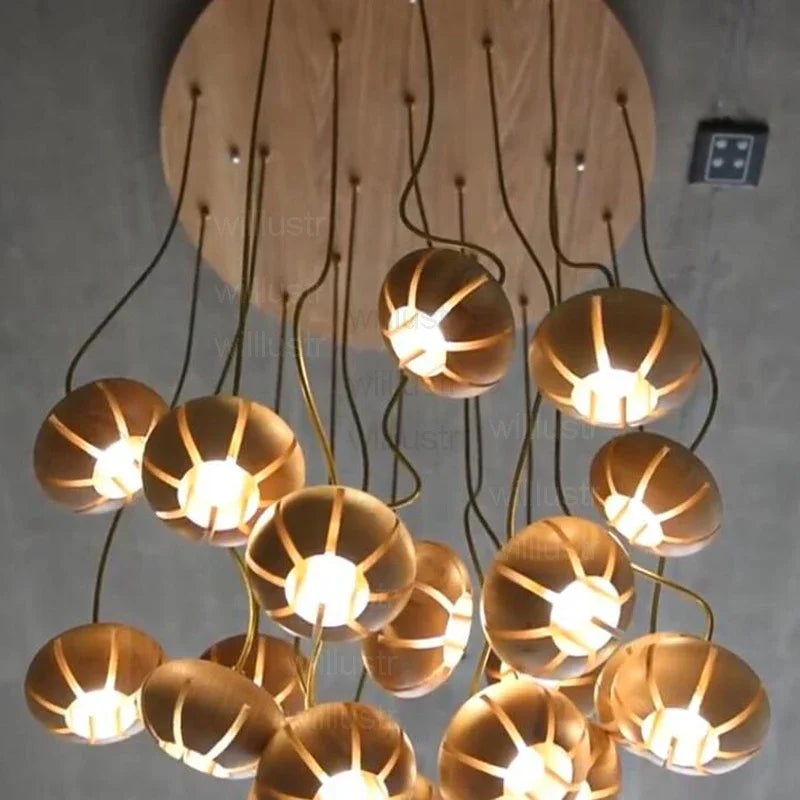Hanglamp in Bloemrijke Houtafwerking voor Elegante Ruimtes – Orvaline