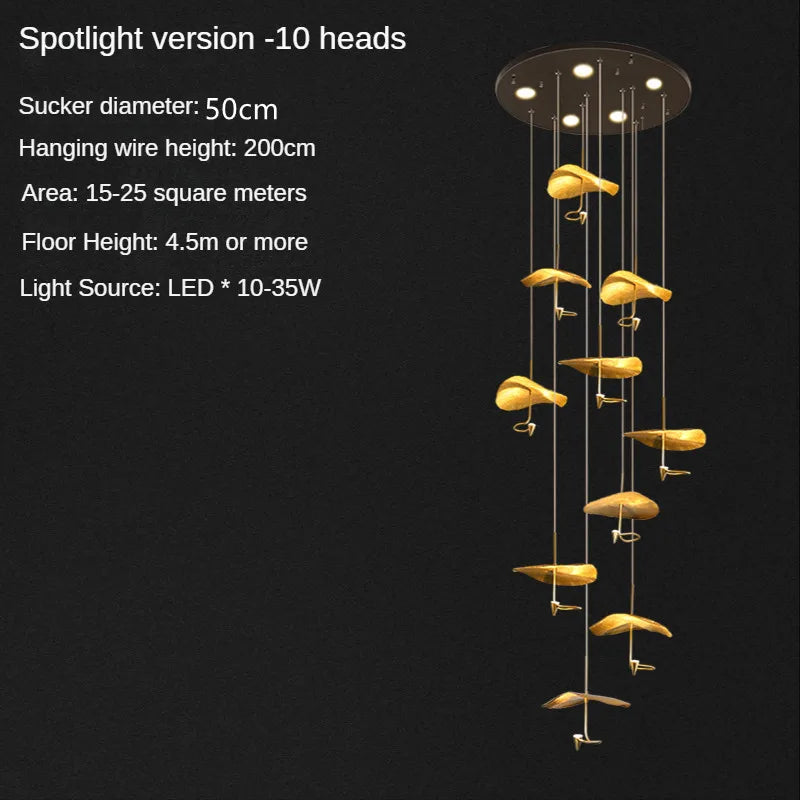 Suspension en cuivre moderne pour duplex – Céloria