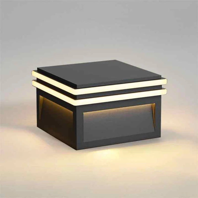 Vierkante zonne-buitenlamp in roestvrijstaal – Arionel