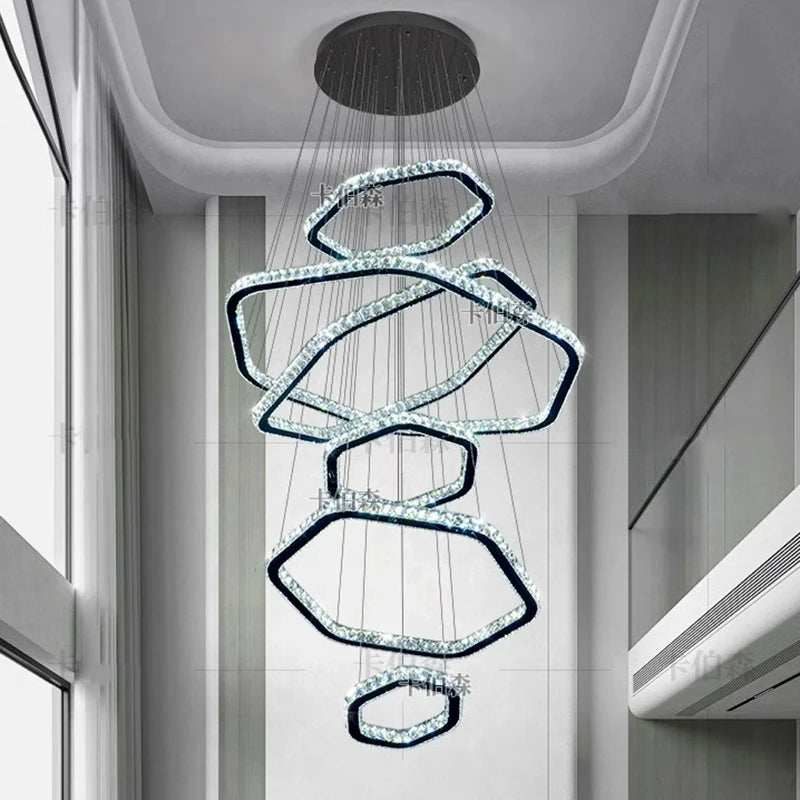 Moderne kristallen kroonluchter voor woonkamer – Crystalline