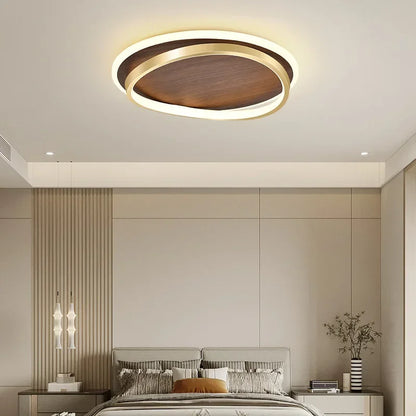 LED-plafondlamp in notenhout voor slaapkamer – Ciralux