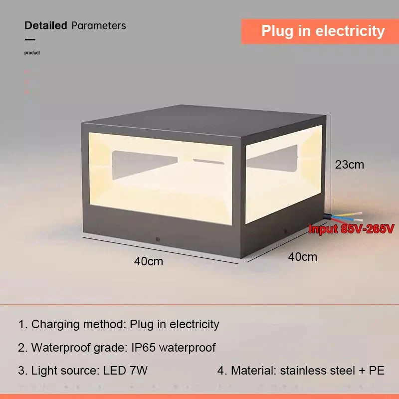 Lampe solaire extérieure en acier inoxydable – Solarique