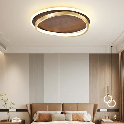LED-plafondlamp in notenhout voor slaapkamer – Ciralux