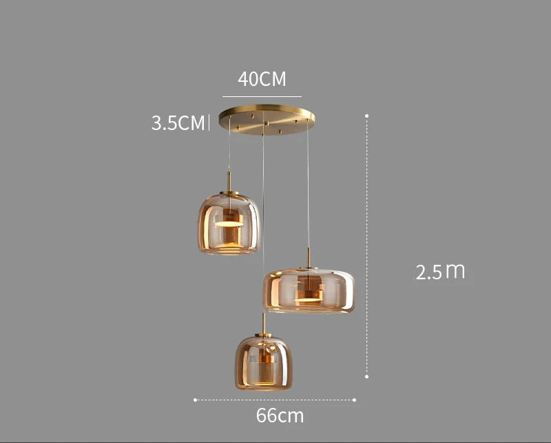 Suspension en verre minimaliste nordique pour salons et chambres – Vetroéclat