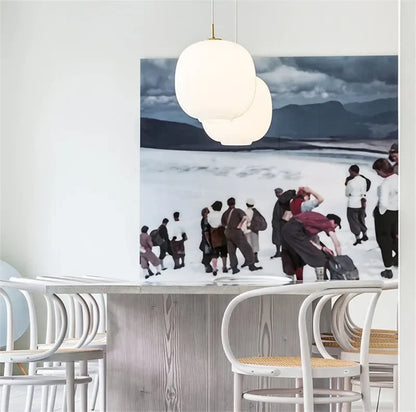 Minimalistische Hanglamp in Wit Glas voor Keuken – Solstize