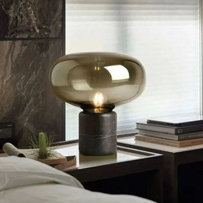 Lampe de table élégante en marbre noir et verre soufflé Luxor - vue 4