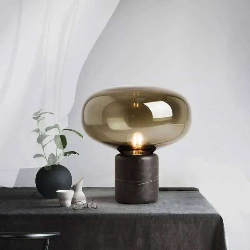 Elegant Table Lamp black marble and blown glass Luxor - view 6
