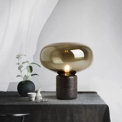 Lampe de table élégante en marbre noir et verre soufflé Luxor - vue 6