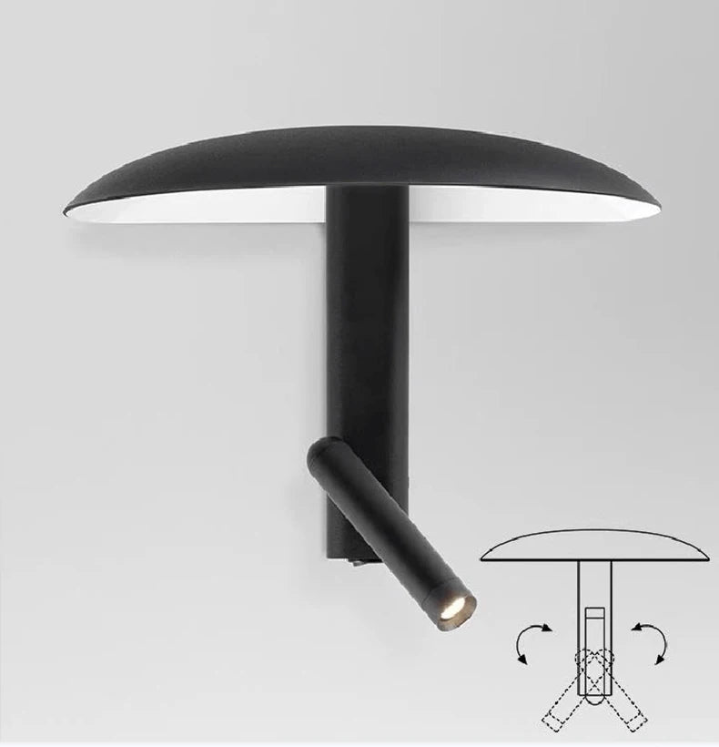 Roteerbare wandlamp in zwart metaal – Zolanire