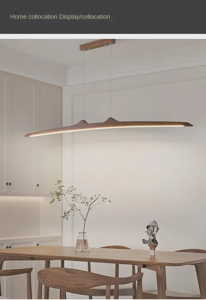 Suspension minimaliste en noyer pour salle à manger – Armonique