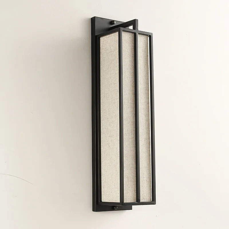Applique murale en fer et lin style chinois pour chambre – Lumisan