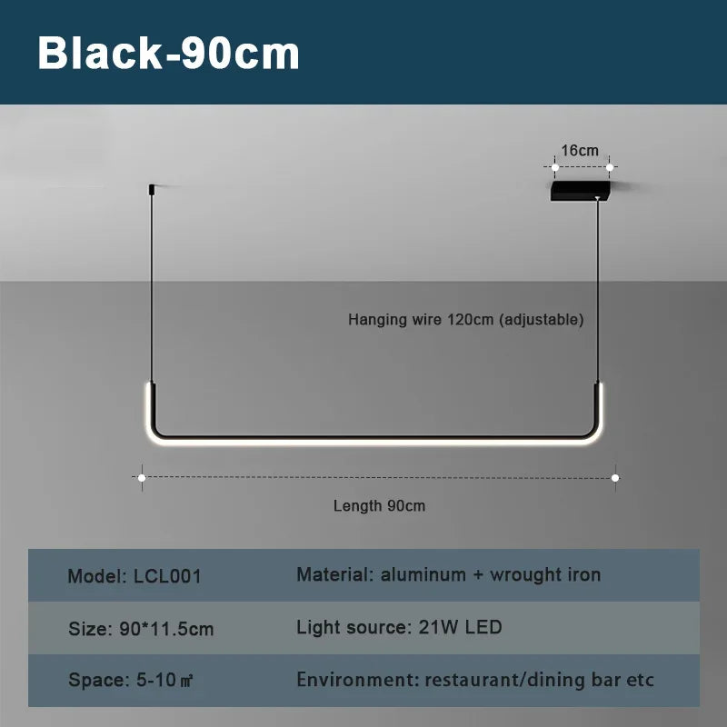 Moderne LED-hanglamp in zwart en goud voor woonkamer – Thalion