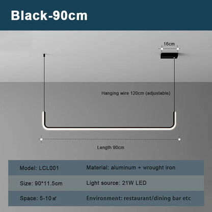 Moderne LED-hanglamp in zwart en goud voor woonkamer – Thalion