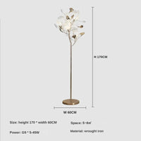 Lampe sur pied en métal style Ginkgo – Ginkova