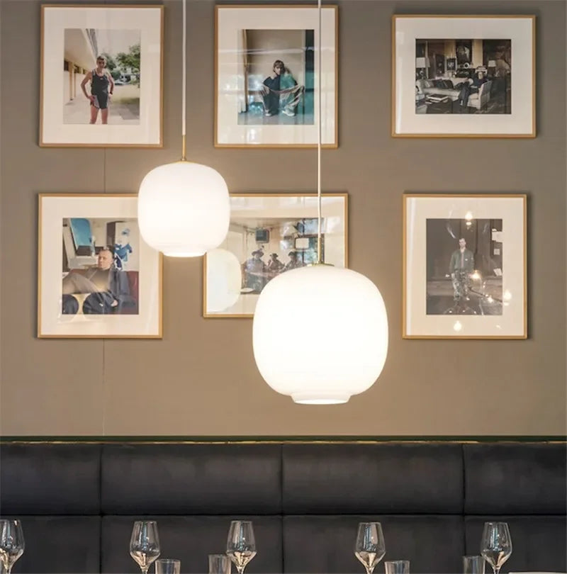 Minimalistische Hanglamp in Wit Glas voor Keuken – Solstize