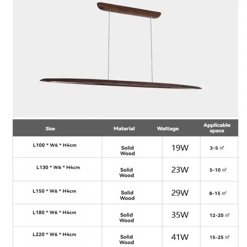 Suspension en bois dimmable pour cuisine et salle à manger – Maderise