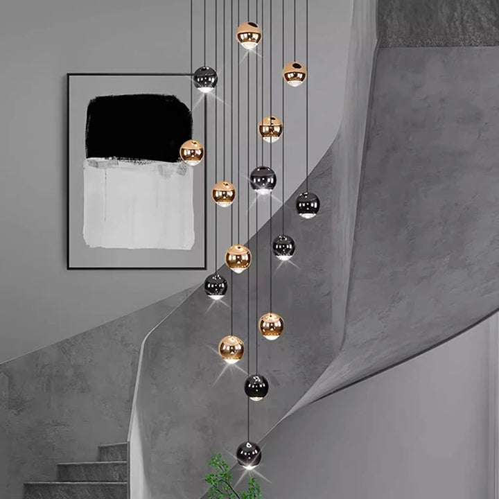Suspension moderne en acier brossé pour salon – Célestaire