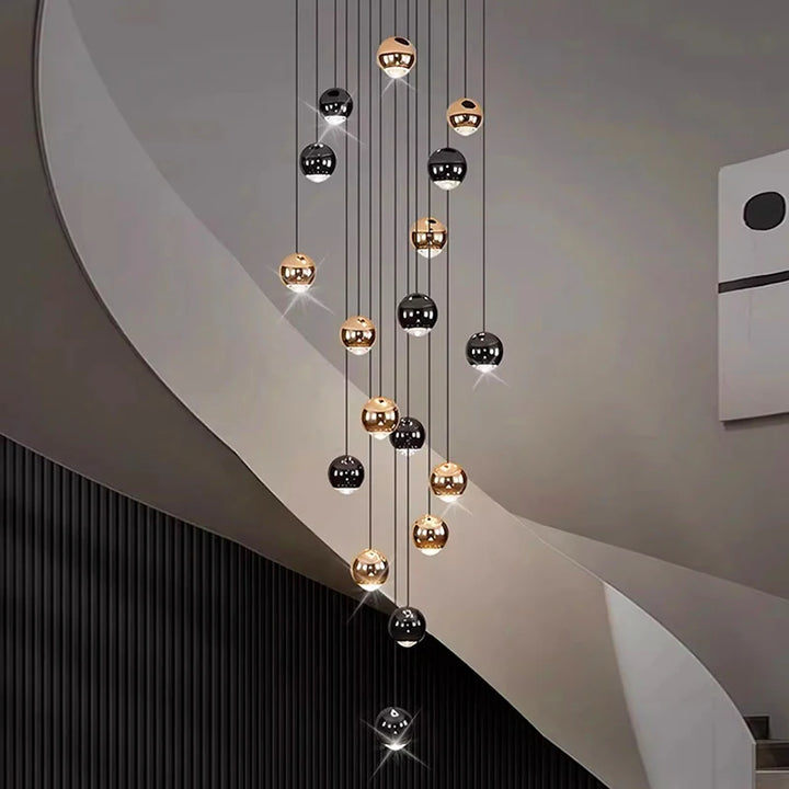 Suspension moderne en acier brossé pour salon – Célestaire