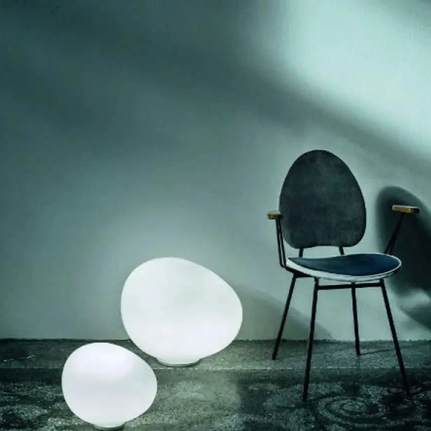 Zachte Lamp Keramische Voet Opale Glas Elegante Veelzijdigheid – Pietra