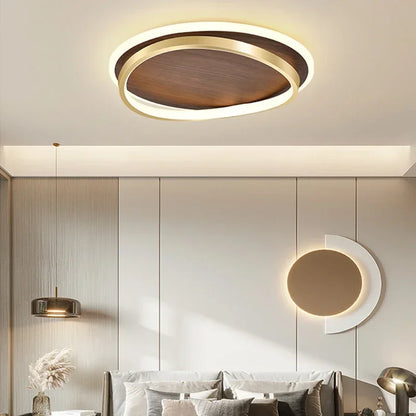 LED-plafondlamp in notenhout voor slaapkamer – Ciralux