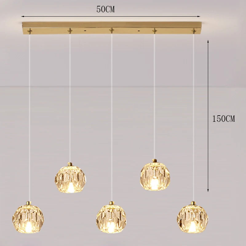 Suspension cristal moderne pour salon – Crystalline